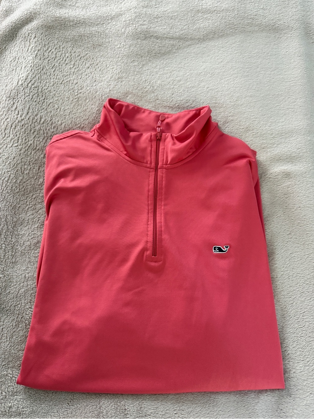 Vineyard Vines Men's Coral Pink Quarter-Zip Pullover